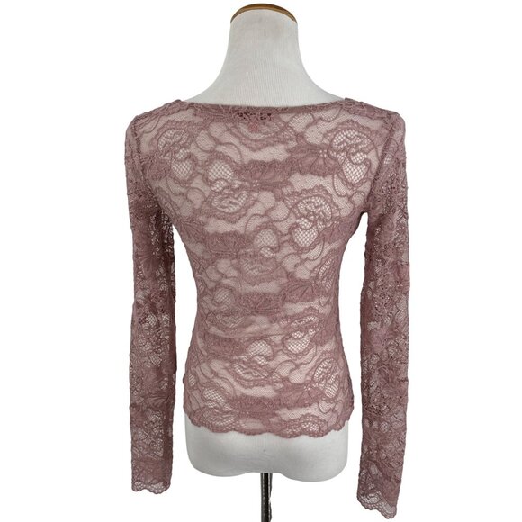 Guess Mauve Sweetheart Neck Lace Top • Coquette Fairycore Baddie Soft Girl Y2K - Picture 9 of 16